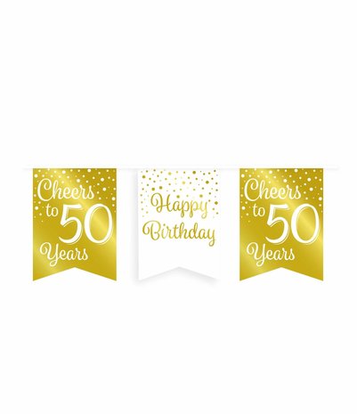 Paper Dreams Slinger Cheers to 50 years wit/goud | 6m Paper Dreams Slinger Cheers to 50 years wit/goud | 6m