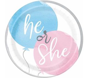 Unique Party Ballons pour révélation du sexe du bébé 18 cm | 8 pièces