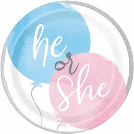 Unique Party Gender Reveal Borden Balloons 18cm | 8 stuks Unique Party Gender Reveal Borden Balloons 18cm | 8 stuks
