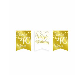 Paper Dreams Garland Cheers to 40 years white/gold | 6m