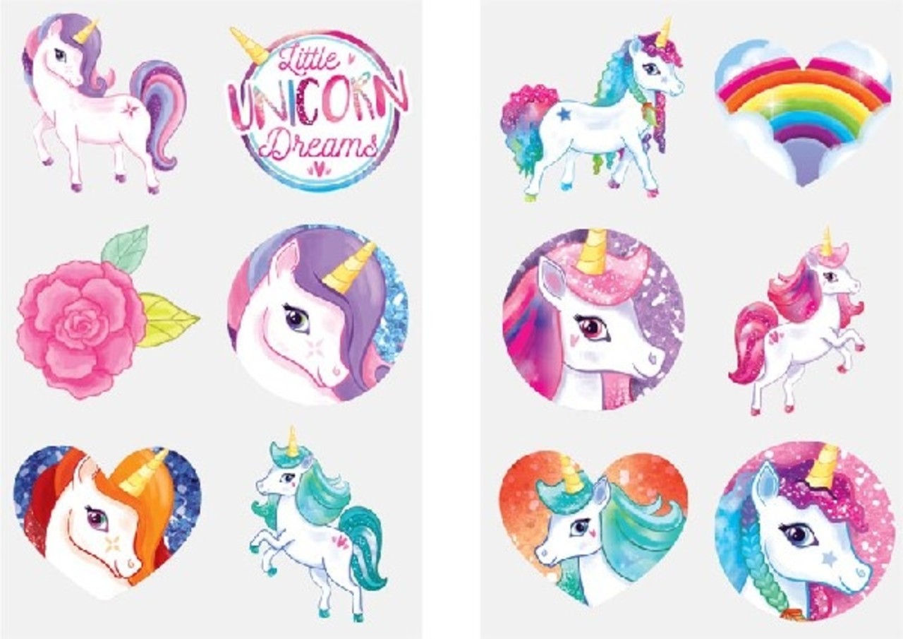 Henbrandt Unicorn Fake Tattoo | 12 sets with 12 tattoos