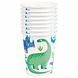 Unique Party Gobelets dinosaures bleus et verts 270 ml | 8 pièces