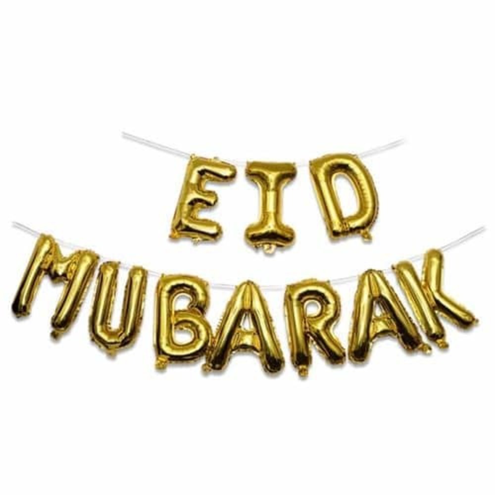 Zin El Afrah Eid Mubarak Gold Foil Balloons | 4 meters