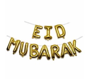 Folie Ballonnen Eid Mubarak Goud | 4 meter Folie Ballonnen Eid Mubarak Goud | 4 meter