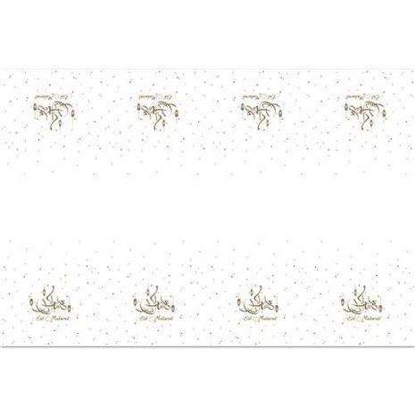 Haza - Witbaard Eid Mubarak Tafelkleed  Goud 120x180cm | per stuk