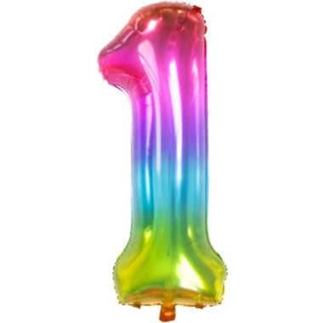 Folat Helium balloon Yummy Gummy rainbow number 1 | 81cm