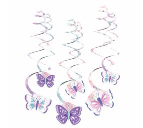 Décoration suspendue papillons en spirale 61 cm | 6 pièces Décoration suspendue papillons en spirale 61 cm | 6 pièces