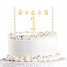 Taartdecoratie 1 jaar Goud | 19cm