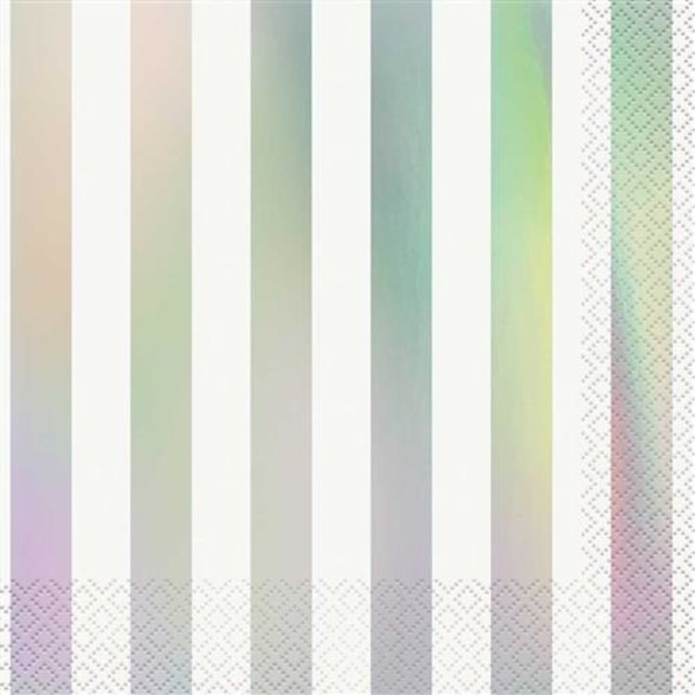 Servetten Iridescent strepen 33x33cm | 16 stuks
