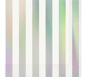 Iridescent Striped Napkins 33x33cm | 16 pieces