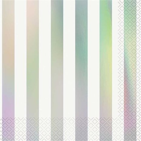 Servetten Iridescent strepen 33x33cm | 16 stuks