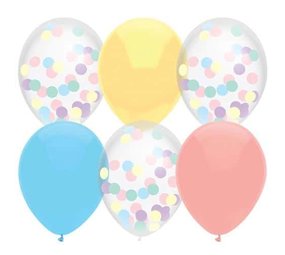 Pastel Confetti Balloons 30cm | 6 pieces