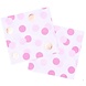 Serviettes blanches à pois roses et dorés | 16 pièces