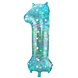 Folat Helium Balloon Number 1 Galactic Aqua | 101 cm