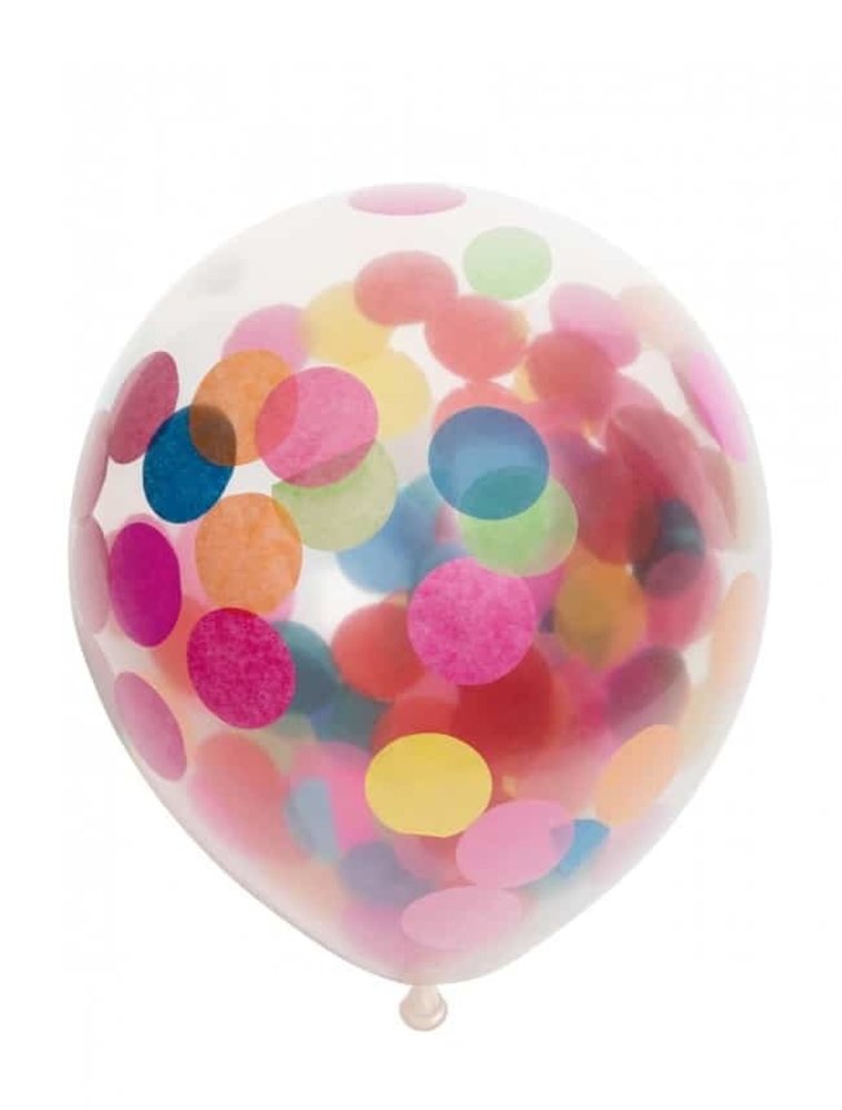 Ballonnen met confetti in multikleuren | 6 stuks Ballonnen met confetti in multikleuren | 6 stuks