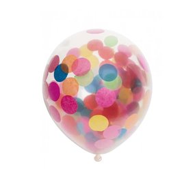 Ballonnen met confetti in multikleuren | 6 stuks Ballonnen met confetti in multikleuren | 6 stuks