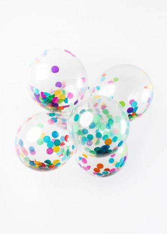 Ballonnen met confetti in multikleuren | 6 stuks Ballonnen met confetti in multikleuren | 6 stuks
