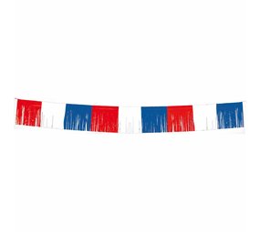 Folat Guirlande à franges MEGA rouge-blanc-bleu | 5 mètres