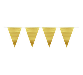 Folat Metallic Matte Gold Flag Garland | 6 meters