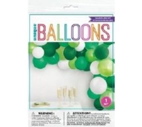 Unique Party Balloon arch kit green-white | 40 balloons