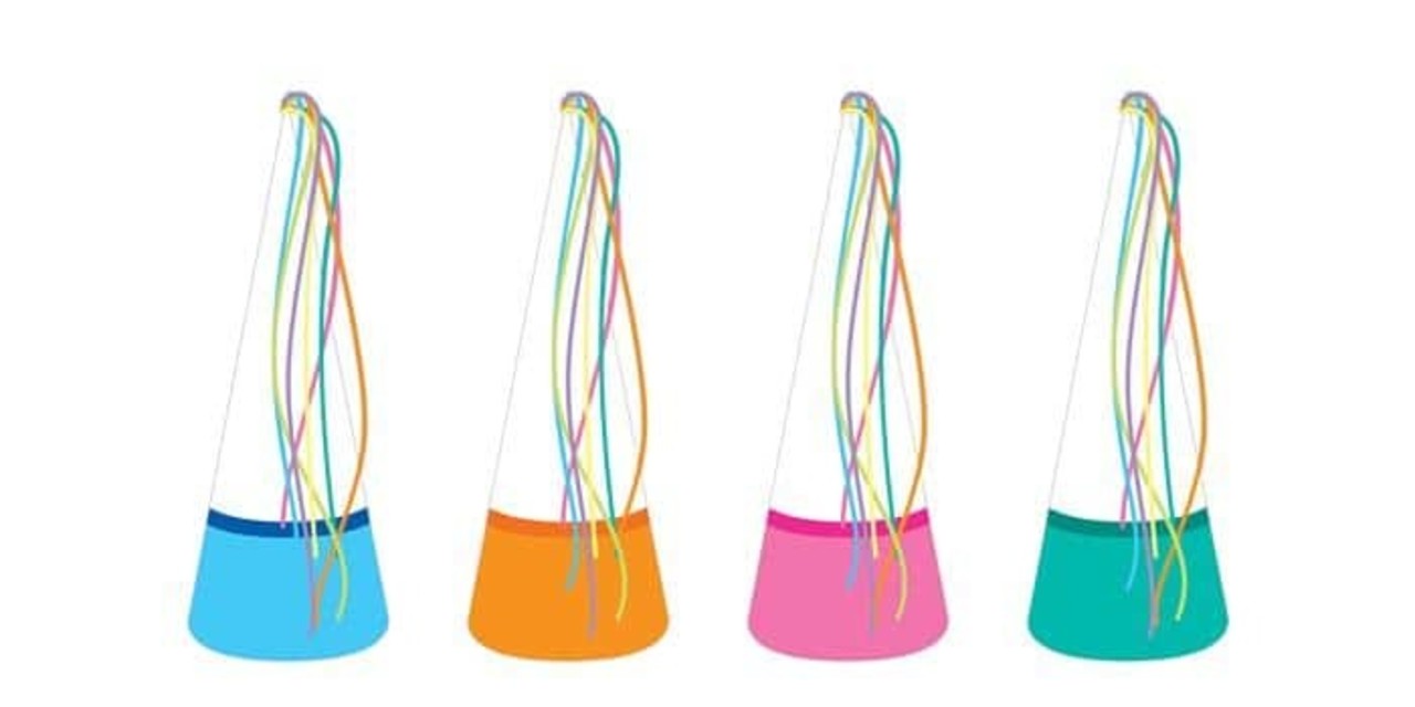 Chapeaux aux couleurs festives | 8 pièces