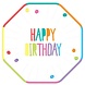 Assiettes « Joyeux anniversaire » aux couleurs festives, 23 cm | 8 pièces