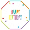 Happy Birthday Festive Colors Plates 23 cm | 8 pieces Happy Birthday Festive Colors Plates 23 cm | 8 pieces