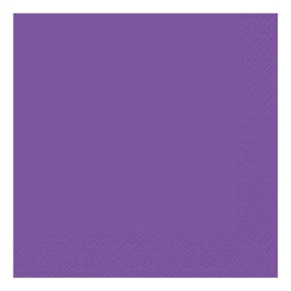 Unique Party Servetten Paars 33x33cm | 20 stuks Unique Party Servetten Paars 33x33cm | 20 stuks