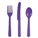Unique Party Purple Cutlery 18-piece