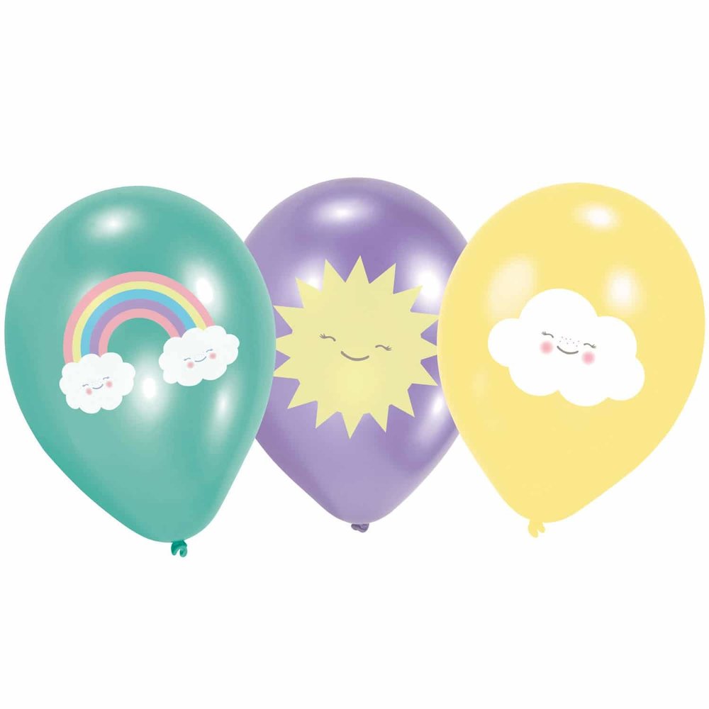 Riethmüller Ballons arc-en-ciel et nuages ​​28 cm | 6 pièces