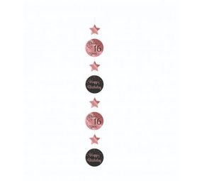 Paper Dreams Hanging decoration Cheers to 16 years rose gold/black | per piece