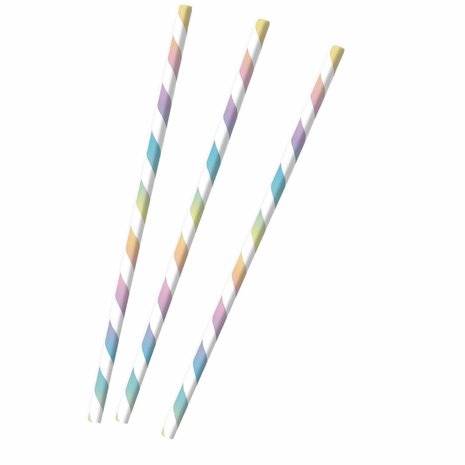 Riethmüller Rainbow & Cloud Paper Drinking Straws 20cm | 12 pieces