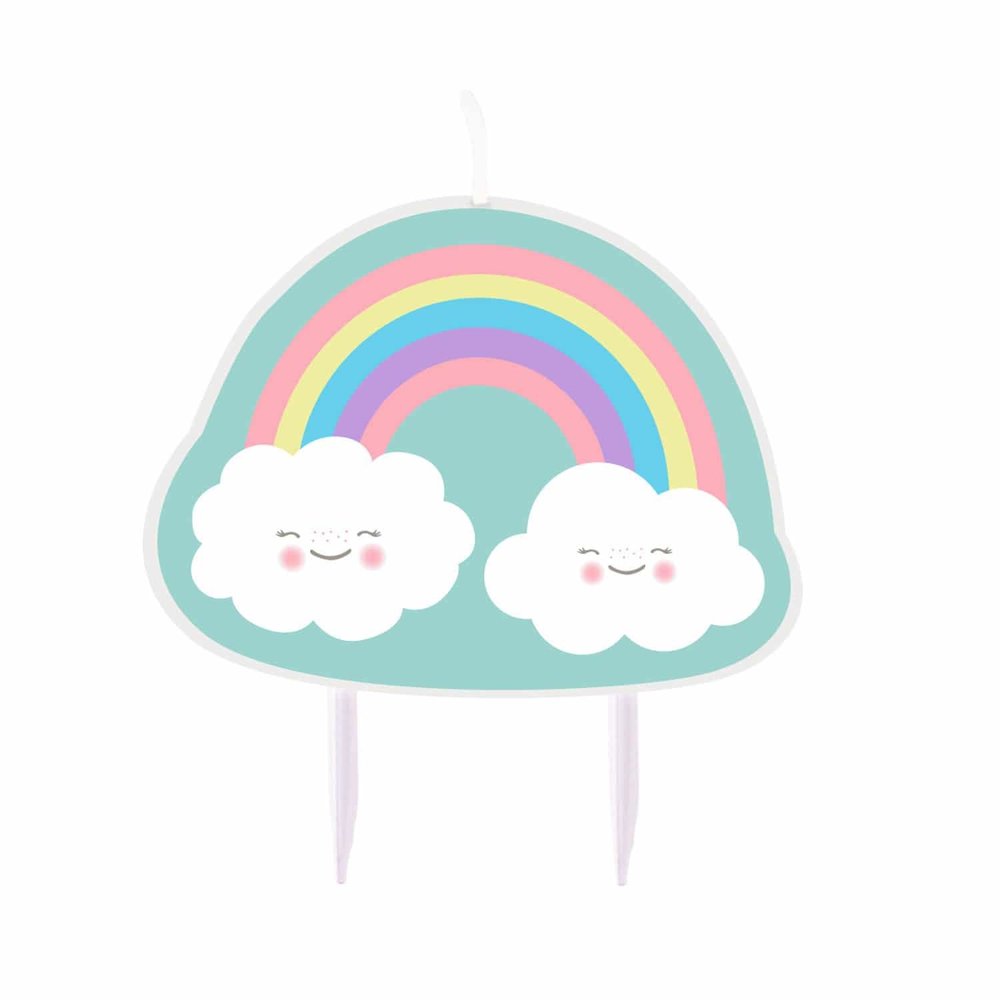 Taart Kaars Rainbow & Cloud 8,5x9cm | per stuk Taart Kaars Rainbow & Cloud 8,5x9cm | per stuk