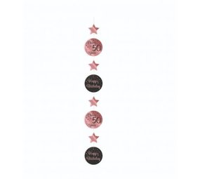 Paper Dreams Hangdecoratie Cheers to 50 years rosé goud/zwart | per stuk Paper Dreams Hangdecoratie Cheers to 50 years rosé goud/zwart | per stuk