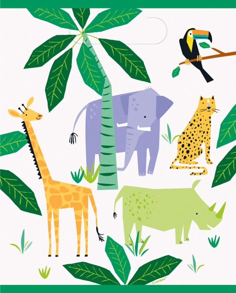 Unique Party Sachets cadeaux Safari Animaux 23 x 19 cm | 8 pièces