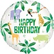 Unique Party Ballon en aluminium « Joyeux anniversaire » motif safari animalier 45 cm | à l’unité