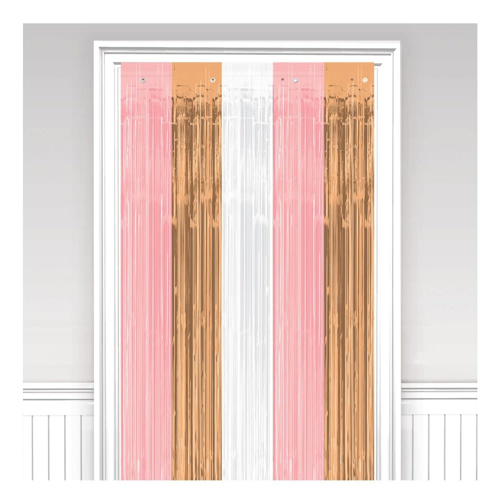 Amscan Rideau de porte Rose Gold Blush 91,5 x 243 cm | à l'unité