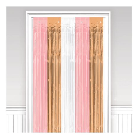Amscan Door Curtain Rose Gold Blush 91.5x243cm | per piece