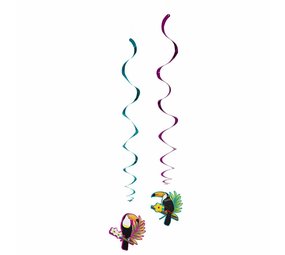 Hangdecoratie Swirls Hawaii Toekan 85cm | 2 stuks