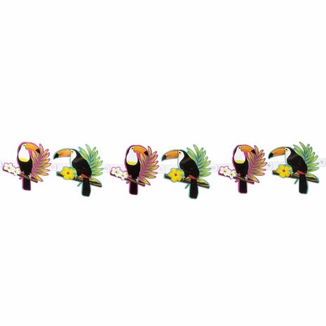 Cardboard Hawaii Toucan Garland | 160cm