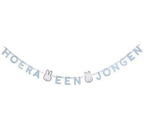 Haza - Witbaard Miffy-Buchstabengirlande „Hurra, ein Junge“ 210 cm | pro Stück