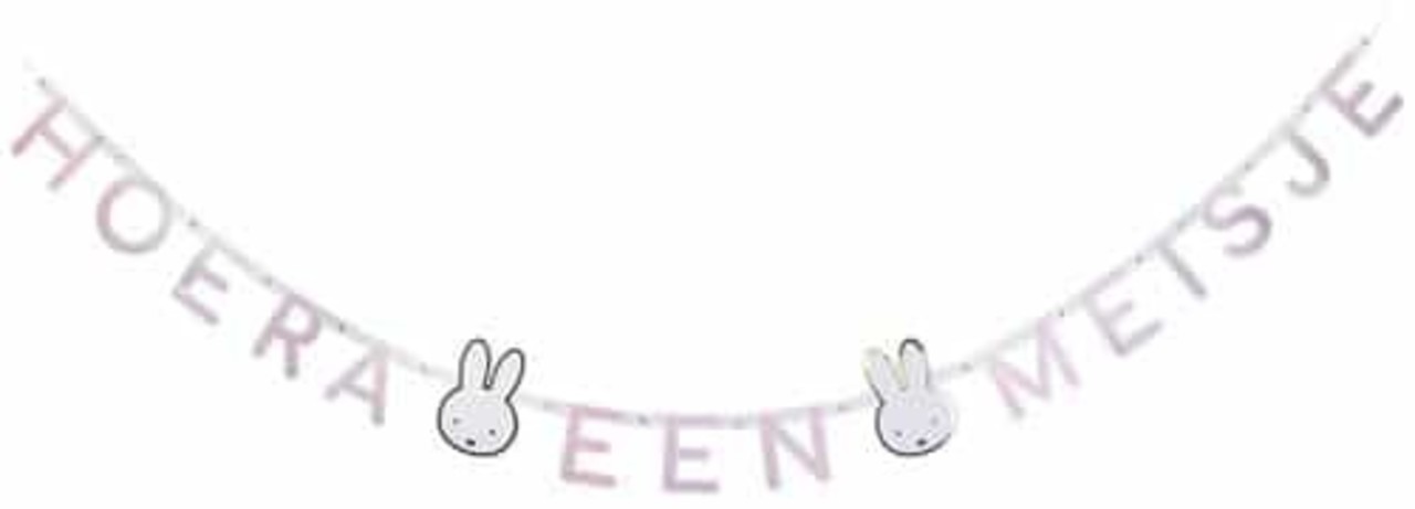 Haza - Witbaard Miffy Letter Garland "Hooray a Girl" 210cm | per piece