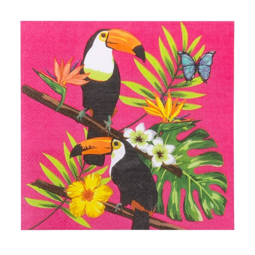 Boland Hawaii-Tukan-Servietten, 33 x 33 cm | 20 Stück