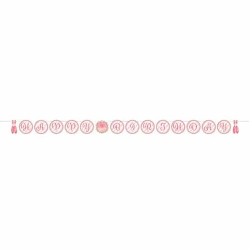 Creative Converting Happy Birthday Twinkle Toes Wimpelgirlande | 180 cm