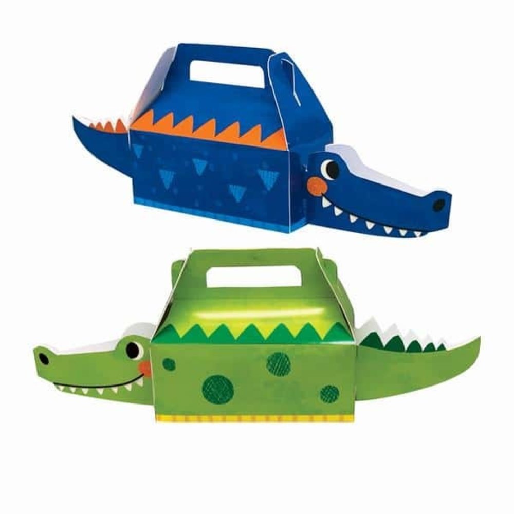 Creative Converting Traktatie uitdeeldoosjes Alligator Krokodillen 32x11cm | 4 stuks Creative Converting Traktatie uitdeeldoosjes Alligator Krokodillen 32x11cm | 4 stuks