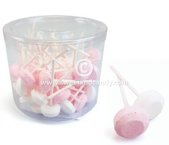 Rosa-weiße Dextrose-Lutscher | ca. 45 Stück pro Silo