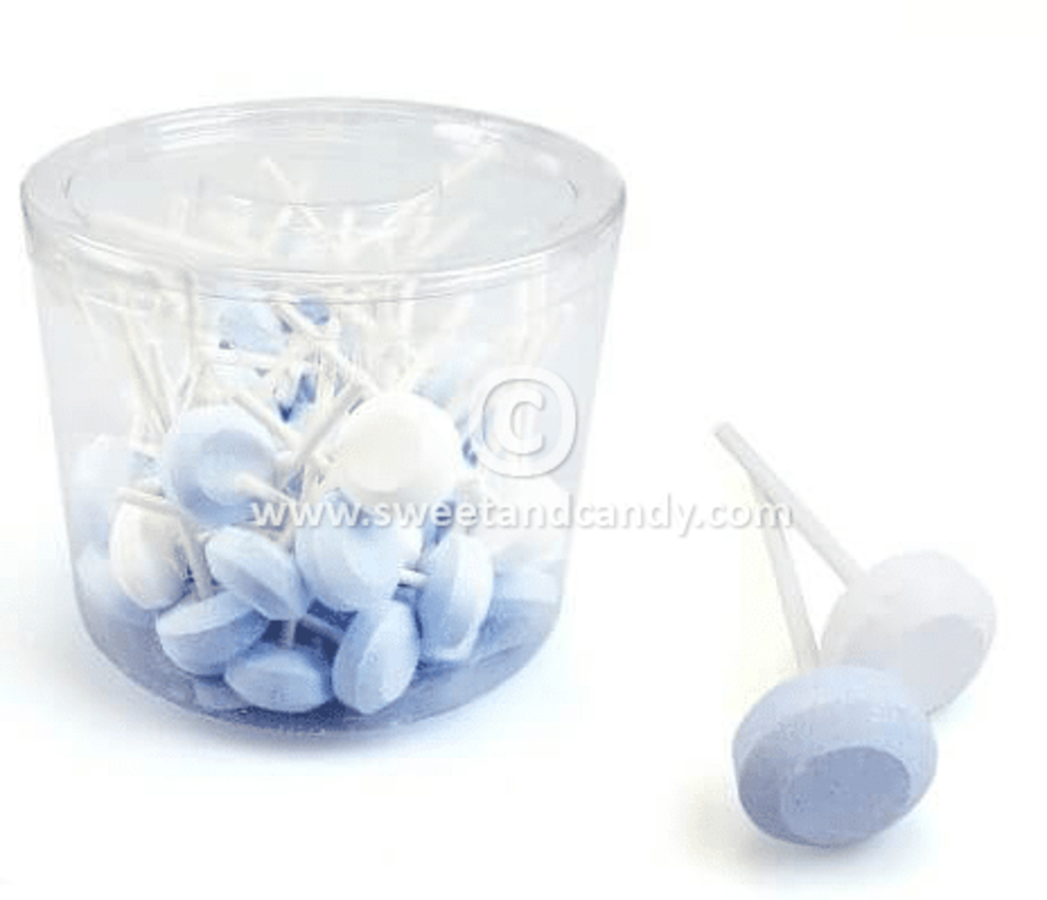 Sucettes au dextrose bleu-blanc | par silo d'environ 45 pièces
