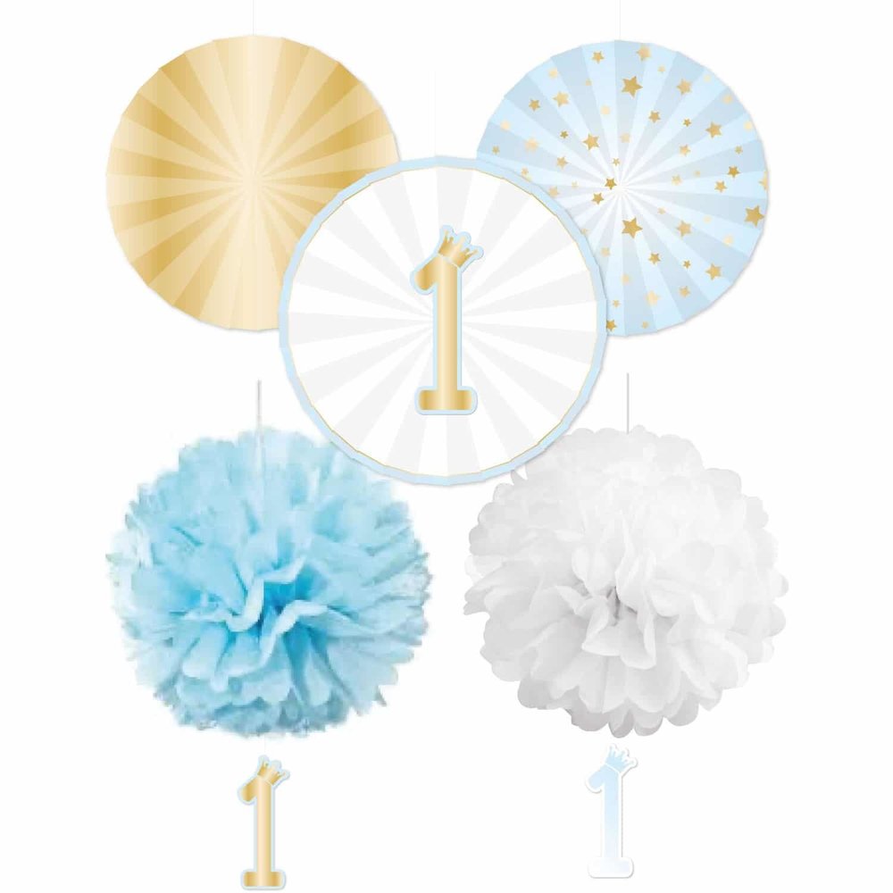 Kit de décoration bleu pour 1er anniversaire | 5 pièces