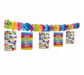 Lampionnen Slinger regenboog birthday | 3,6 meter Lampionnen Slinger regenboog birthday | 3,6 meter