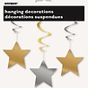 Haza - Witbaard Décoration suspendue étoile argentée et dorée | 3 pièces